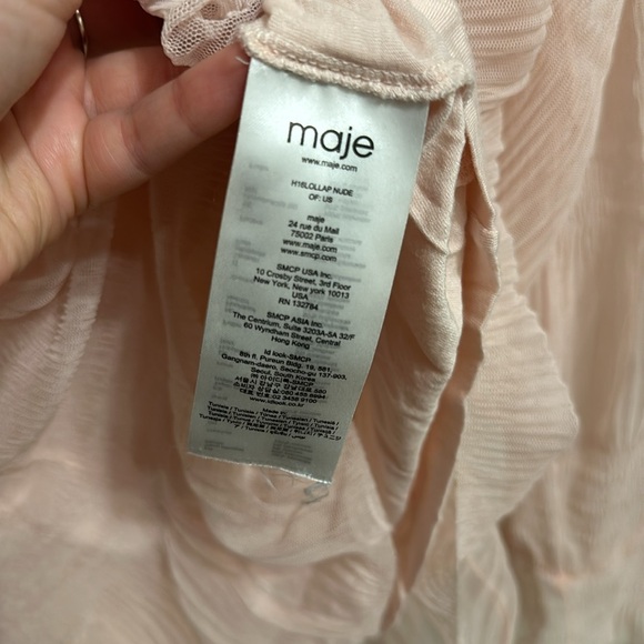 Maje Baby Blush Pink Ruffle Blouse - Picture 6 of 6